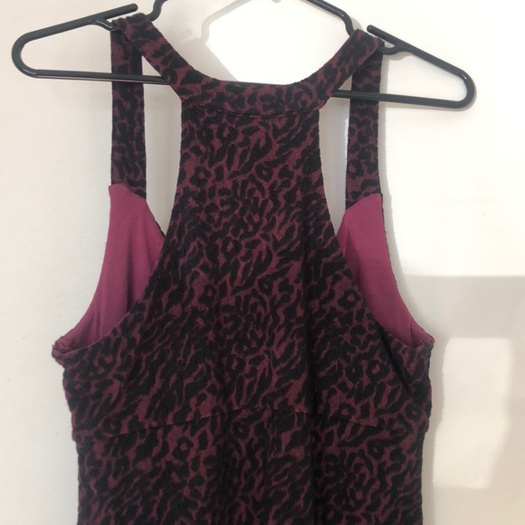 Free People Dark Pink & Velvet Leopard Print Dress - Picture 6 of 7